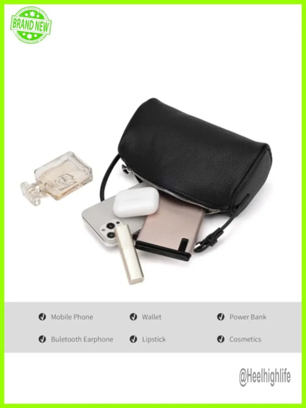 PU Leather Hobo Crossbody Bag Small Casual Barrel Purse